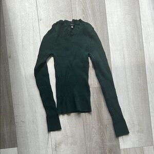 Dynamite Green Crew Neck Ribbed Sweater